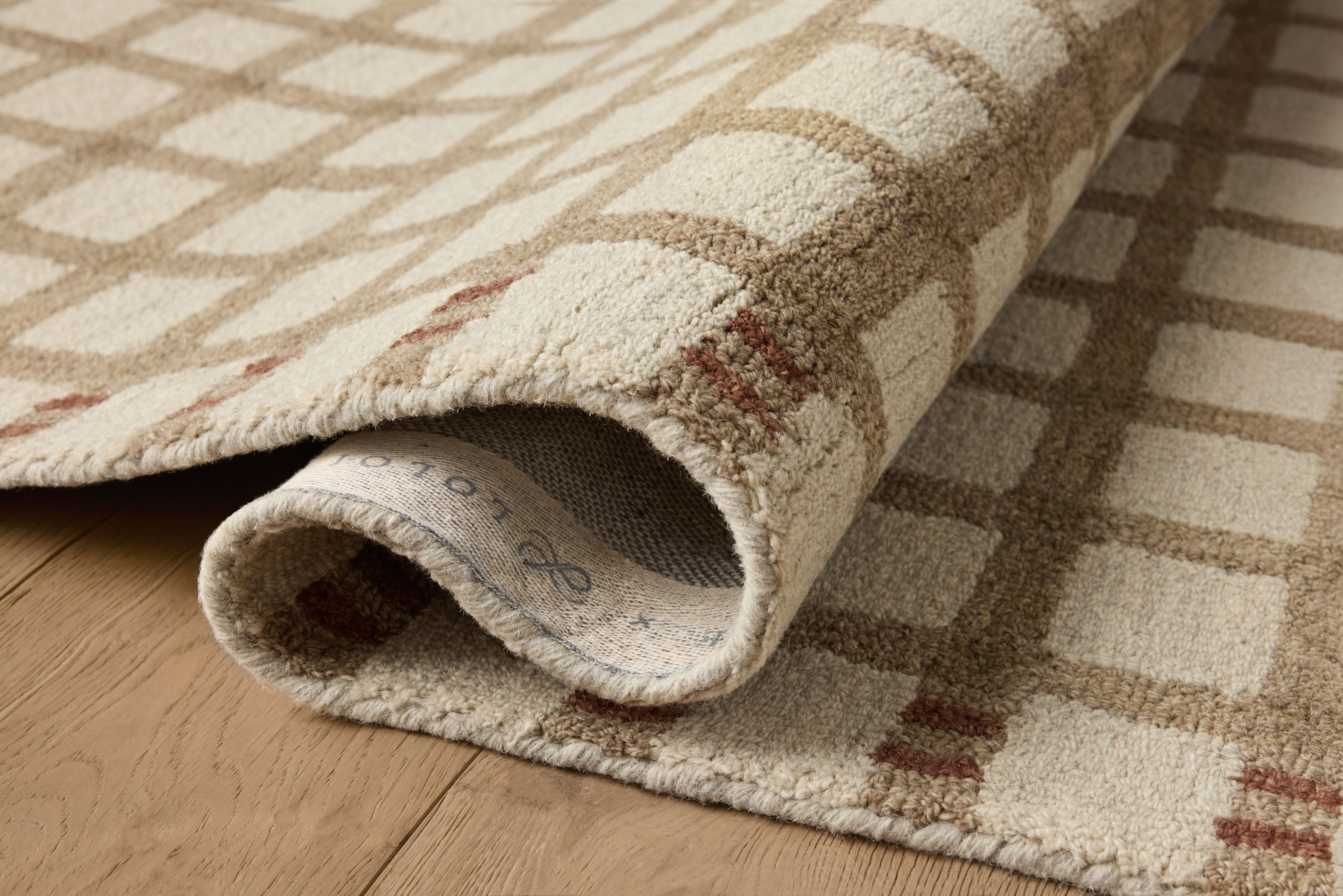 Magnolia Home by Joanna Gaines x Loloi Waylon Natural / Rust Rug RUGS - wool Loloi