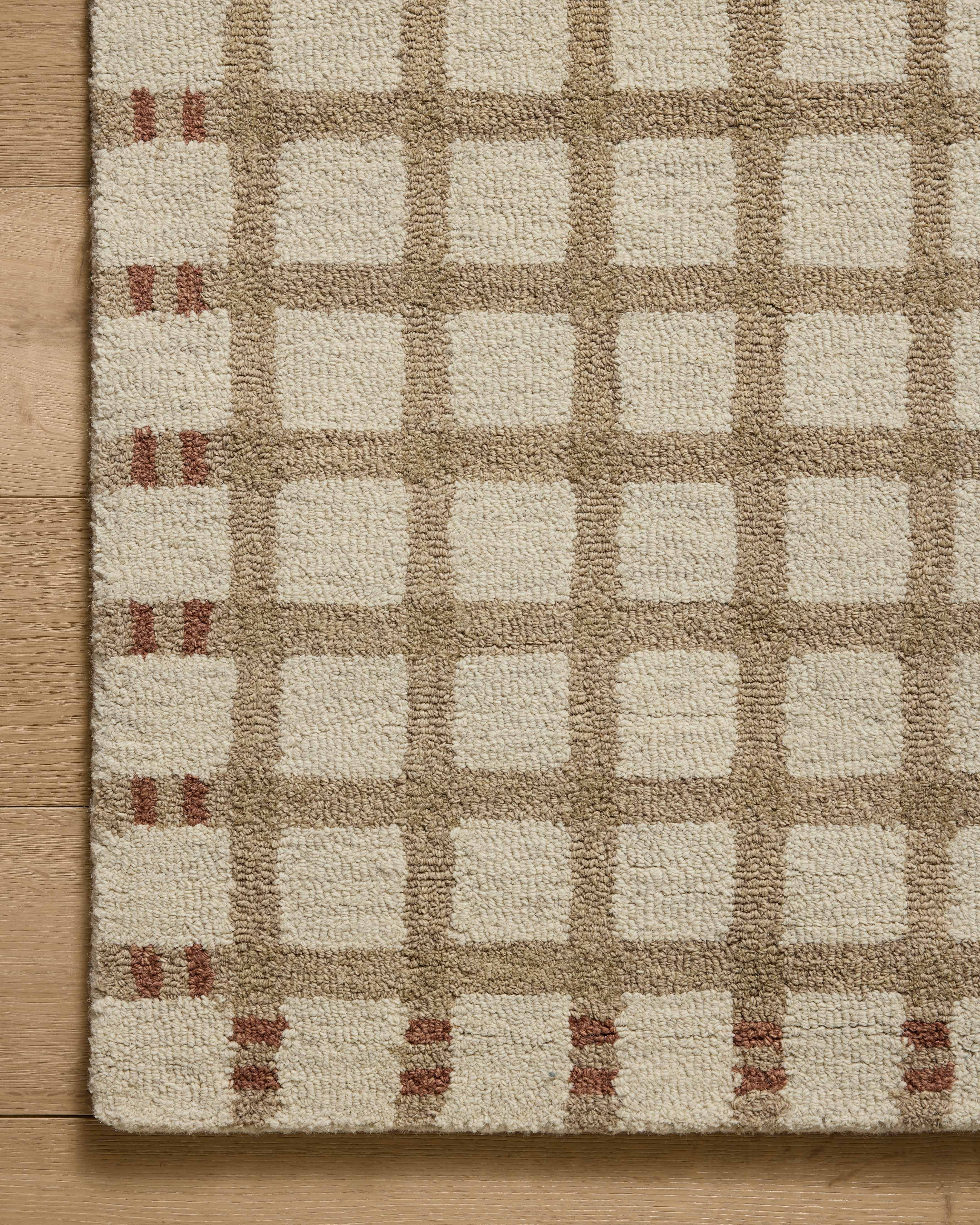 Magnolia Home by Joanna Gaines x Loloi Waylon Natural / Rust Rug RUGS - wool Loloi