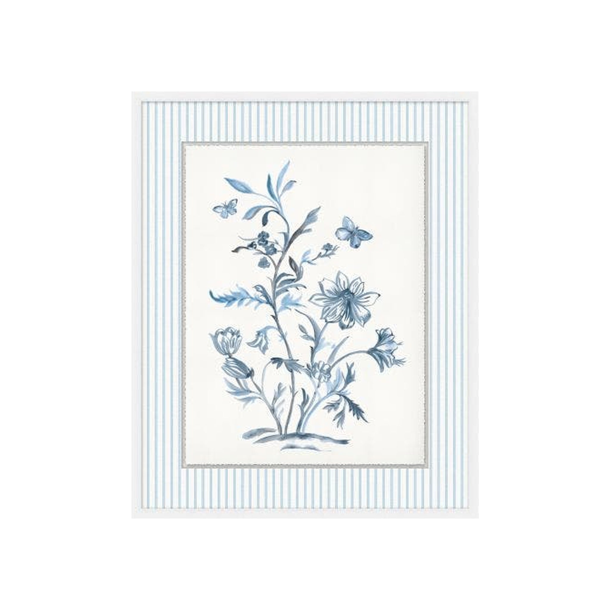 "Blue Flora and Fauna" Framed Art Print ARTWORK - framed art Wendover Art Group Blue Flora and Fauna 1
