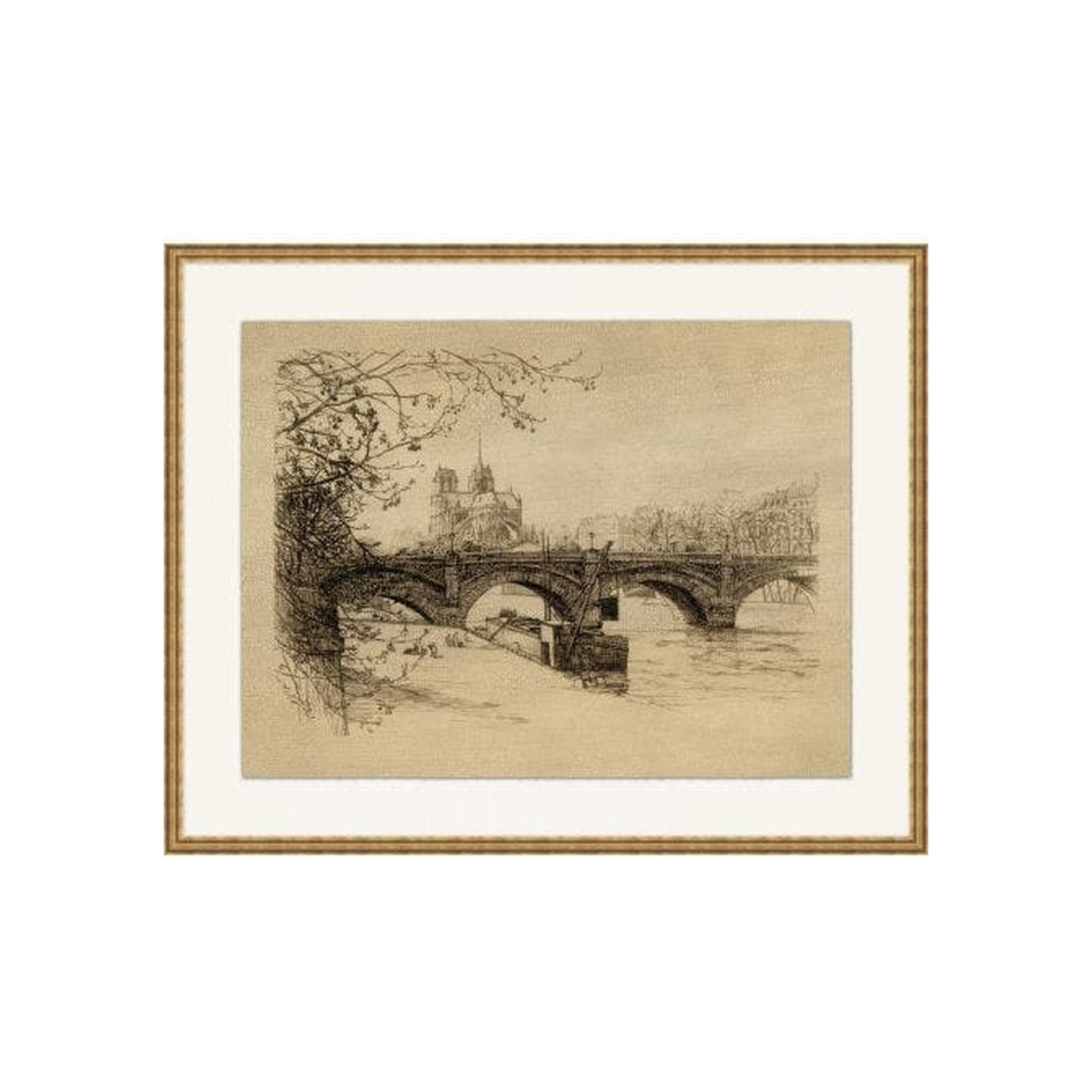Pont de la Tournelle Sketch ARTWORK - framed art Wendover Art Group