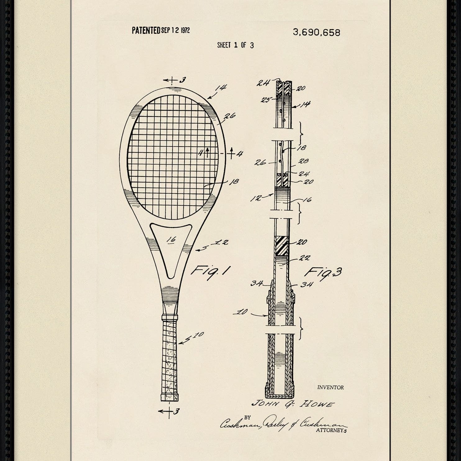 "Anatomy of Tennis" Framed Art Print ARTWORK - framed art Wendover Art Group