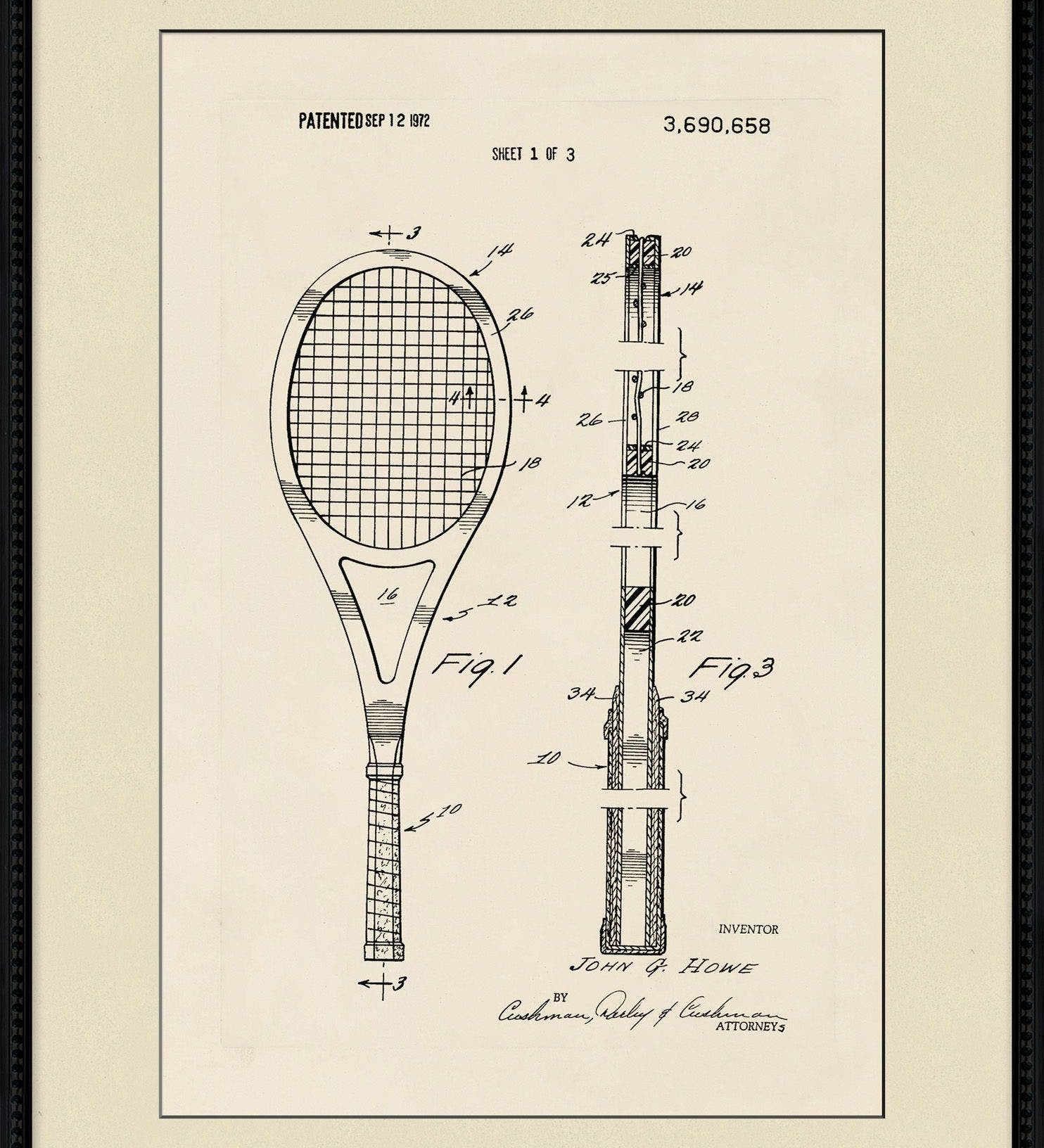 "Anatomy of a Racket" Framed Art Print ARTWORK - framed art Wendover Art Group
