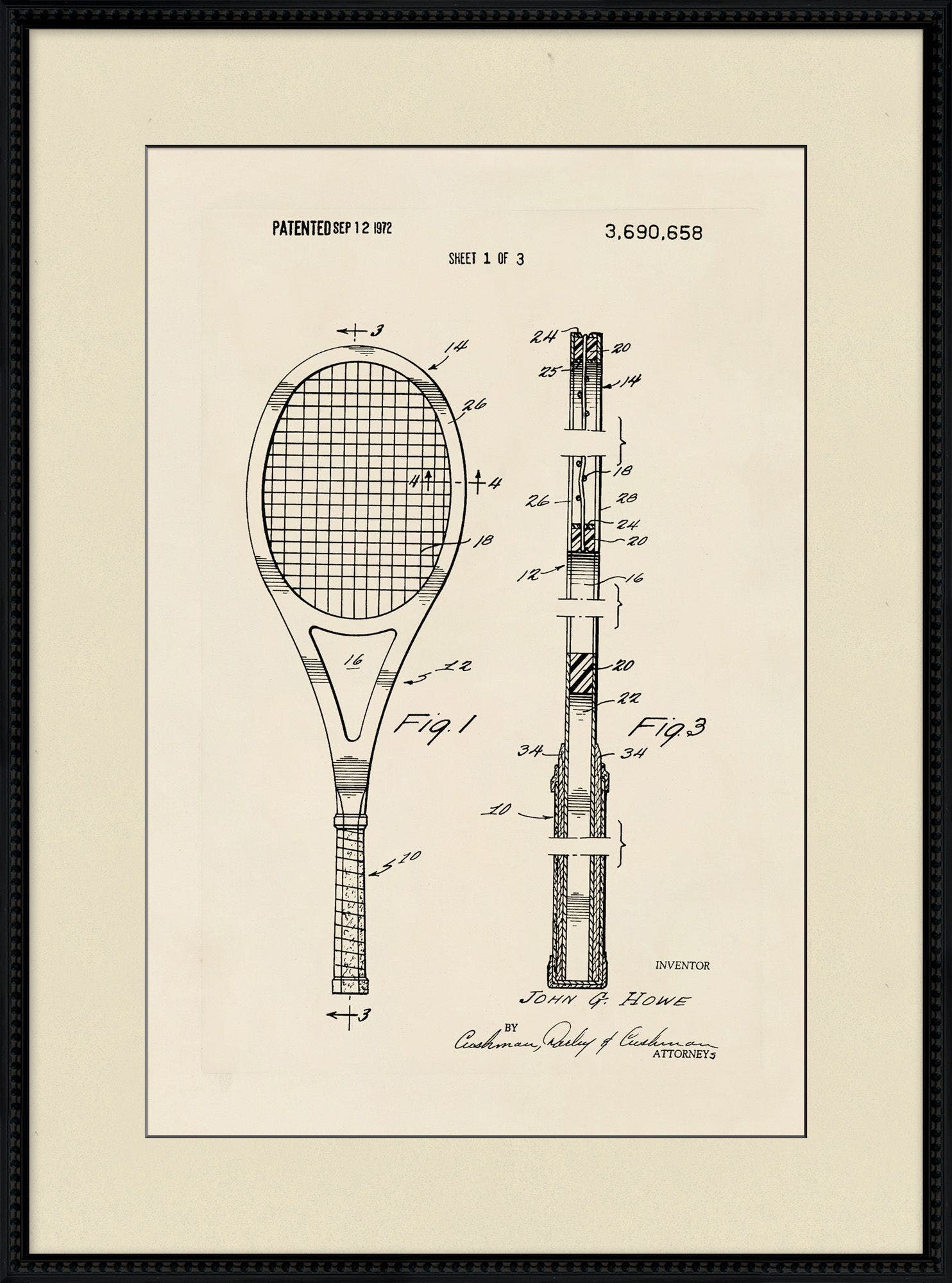 "Anatomy of Tennis" Framed Art Print ARTWORK - framed art Wendover Art Group