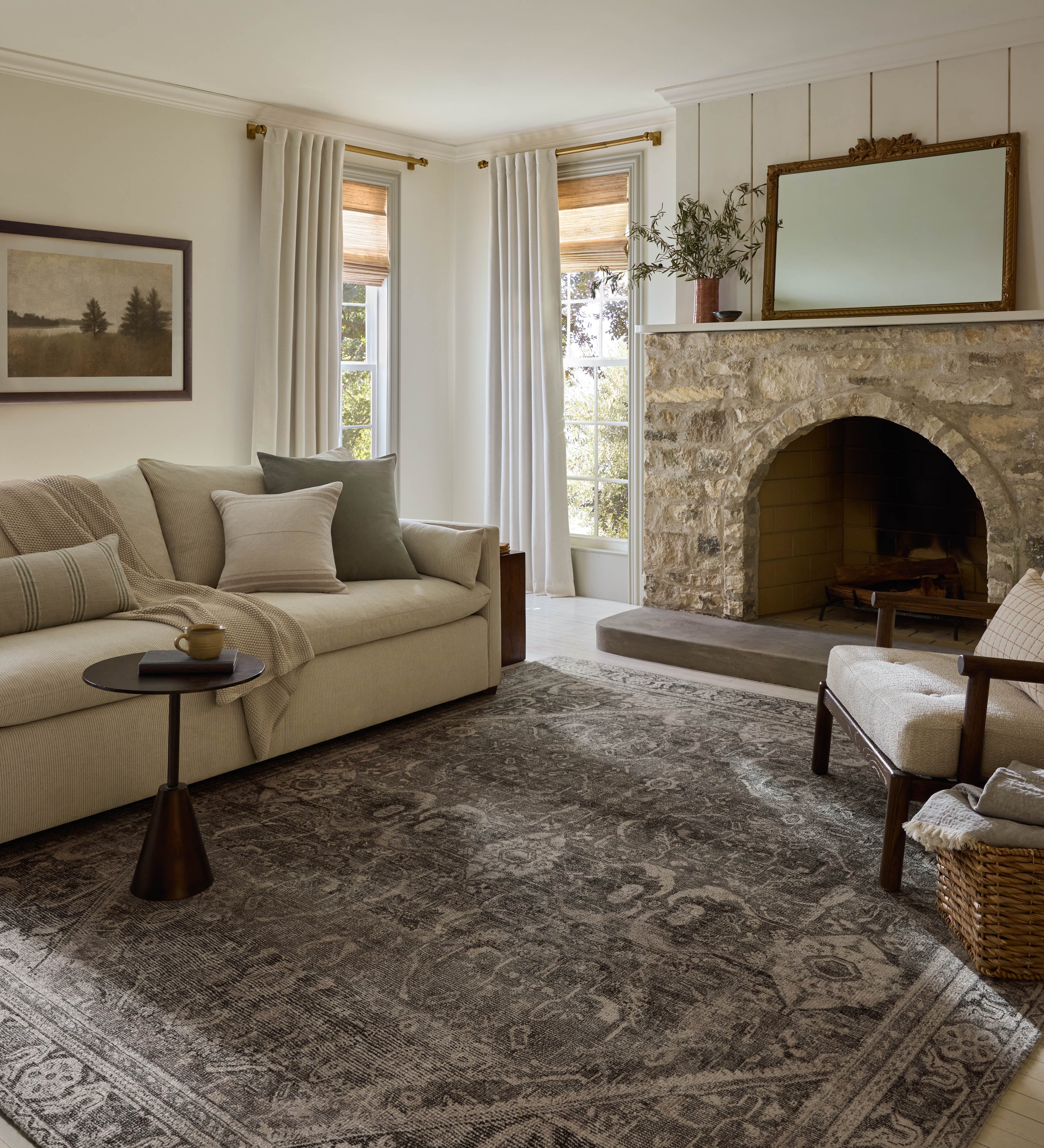 Joanna Gaines x Loloi Wimberly Ink / Bone Rug RUGS - synthetic Loloi