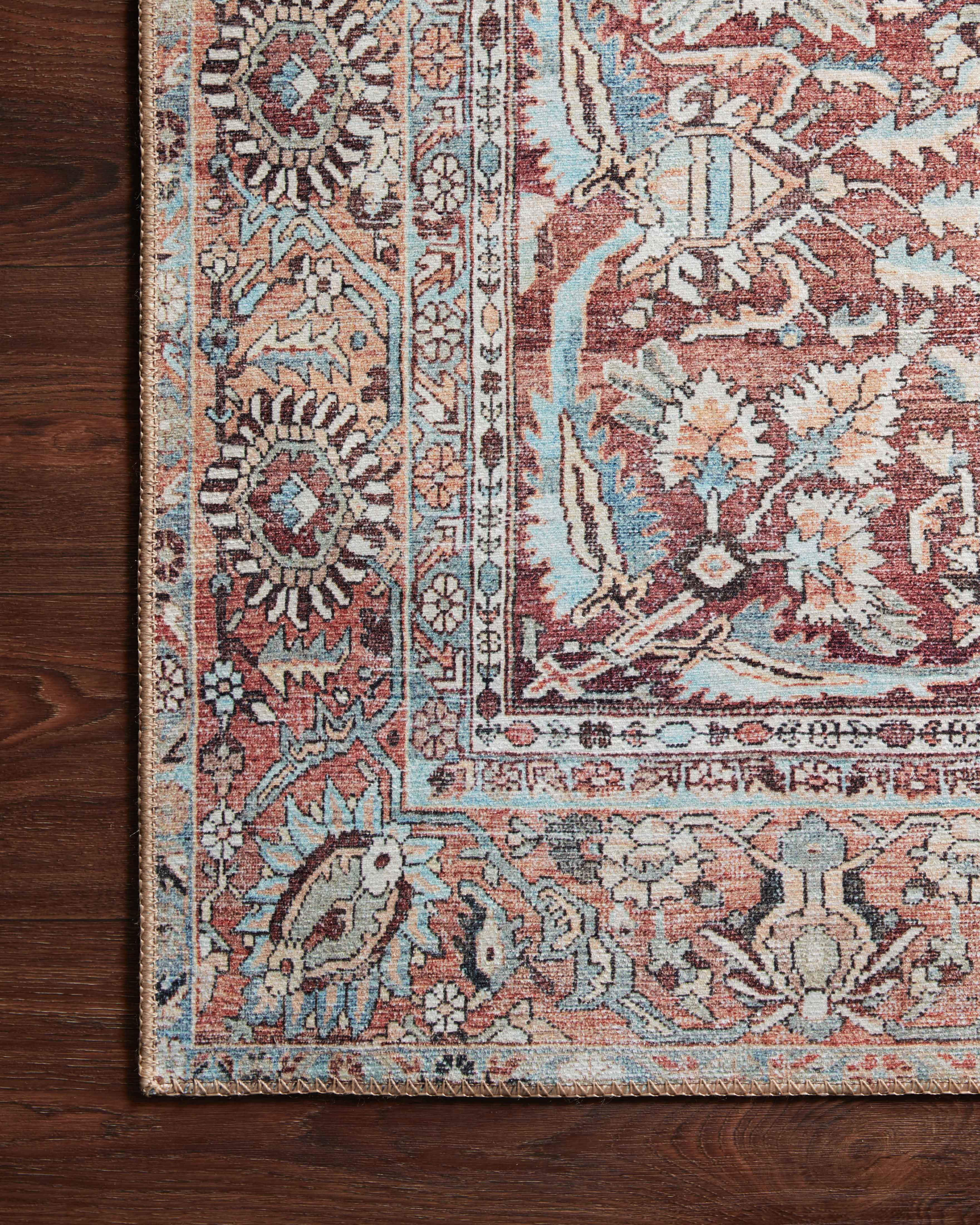 Loloi Wynter Tomato / Teal Rug RUGS - synthetic Loloi