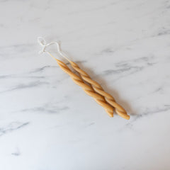 Twisted Beeswax Taper Candle by Handmade by Soleil - Rug & Weave