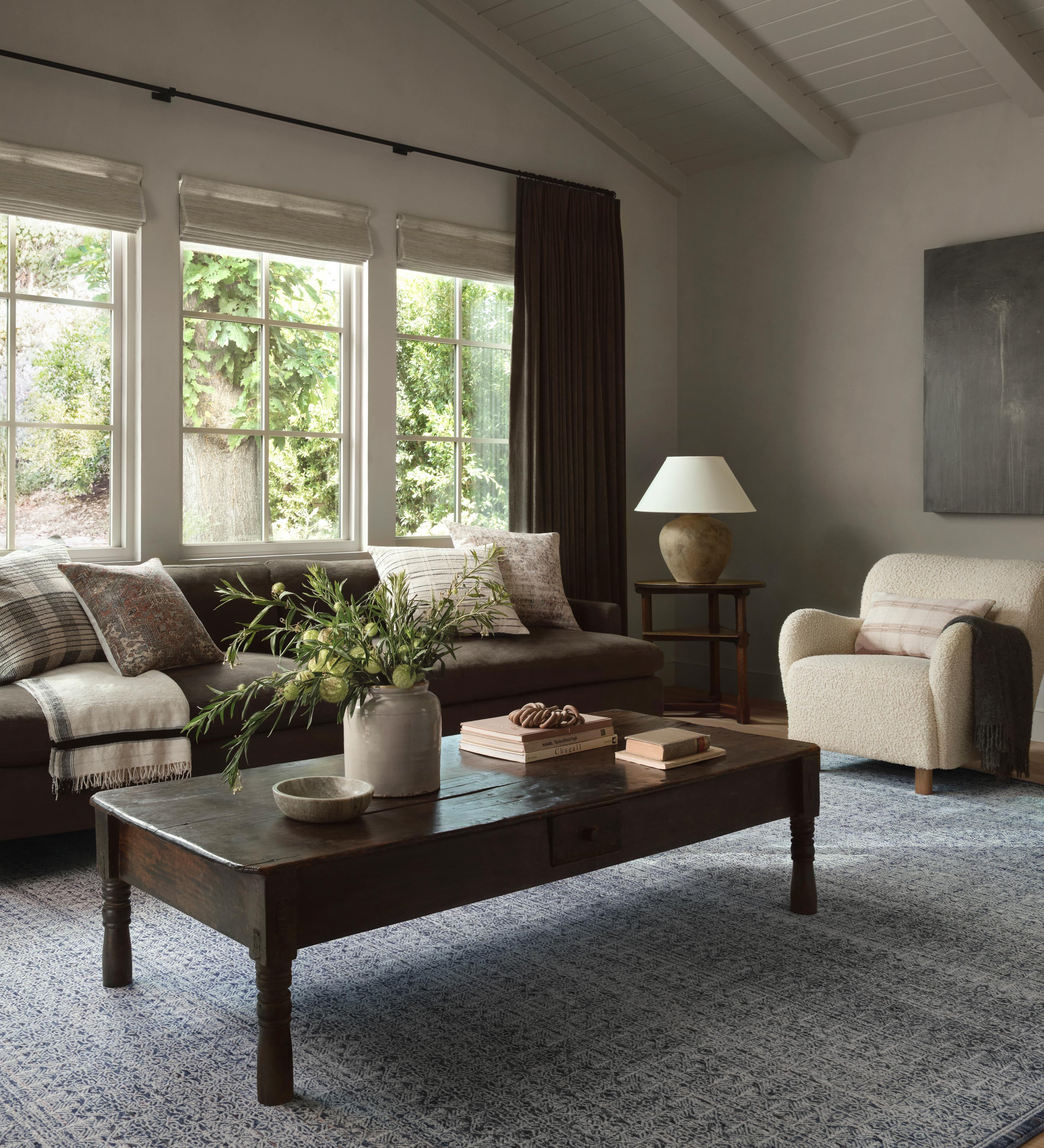 Amber Lewis x Loloi Zuma Denim / Ivory Rug 2-RUGS - patterned Loloi