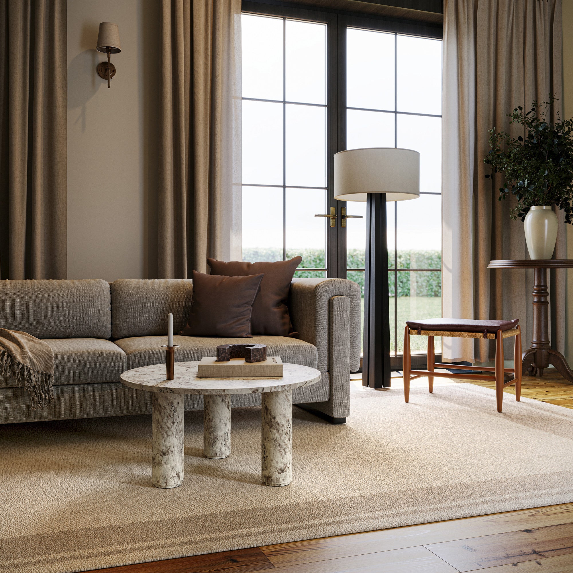 Nate Berkus Canon Bordered Wool Cozy Area Rug RUGS - wool Dash & Albert