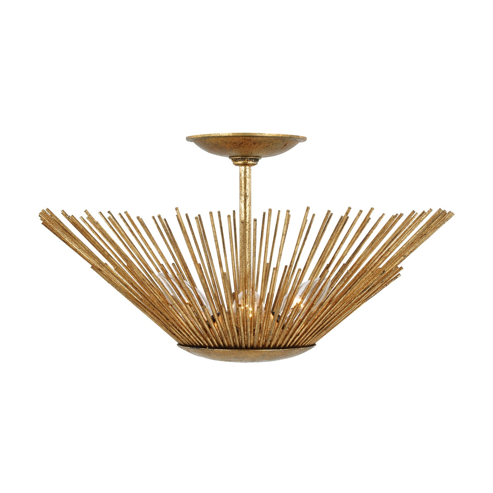 Helios Large Semi-Flush Mount LIGHTING - flush mount Visual Comfort Antique Gild