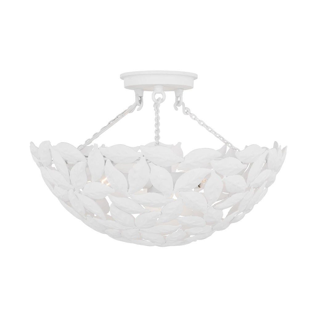 Kelan Semi Flush Mount LIGHTING - flush mount Visual Comfort Textured White