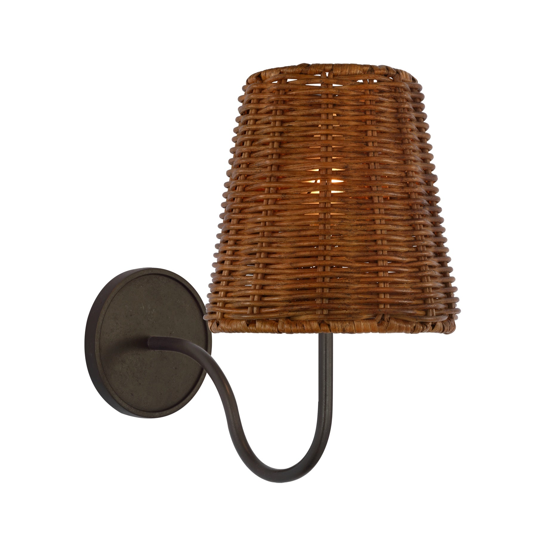Lyndsie Small Sconce LIGHTING - sconce Visual Comfort Aged Iron 4" x 6" x 6.5" Dark Wicker