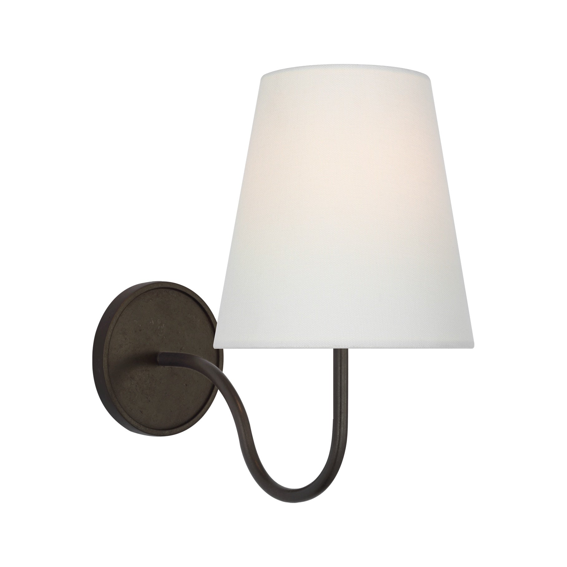 Lyndsie Small Sconce LIGHTING - sconce Visual Comfort Aged Iron 4" x 6" x 6.5" Linen