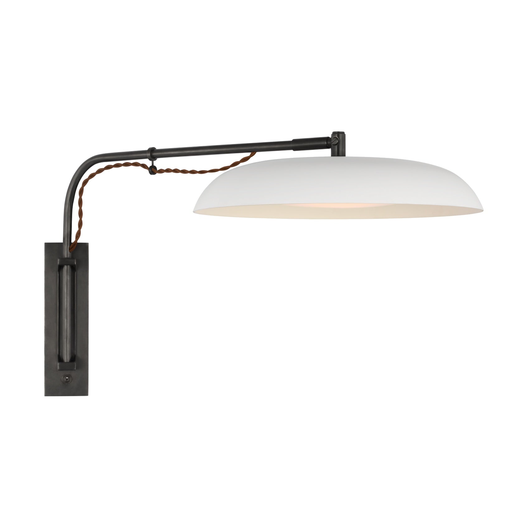 Cyrus Medium Articulating Wall Light Visual Comfort Bronze and White