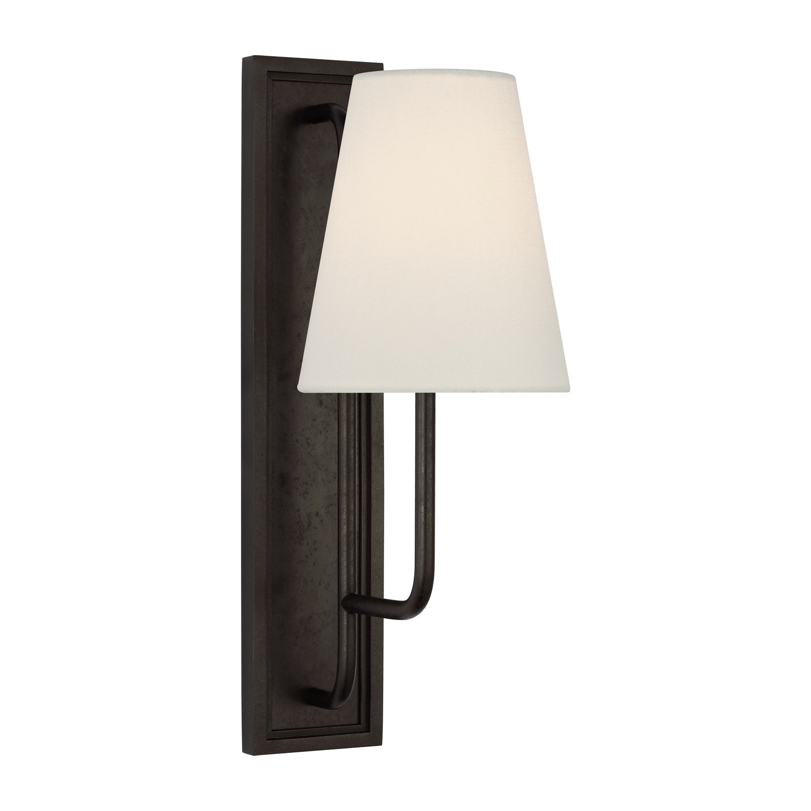 Rui Sconce LIGHTING - sconce Visual Comfort Aged Iron 3" x 5" x 5.75" Linen