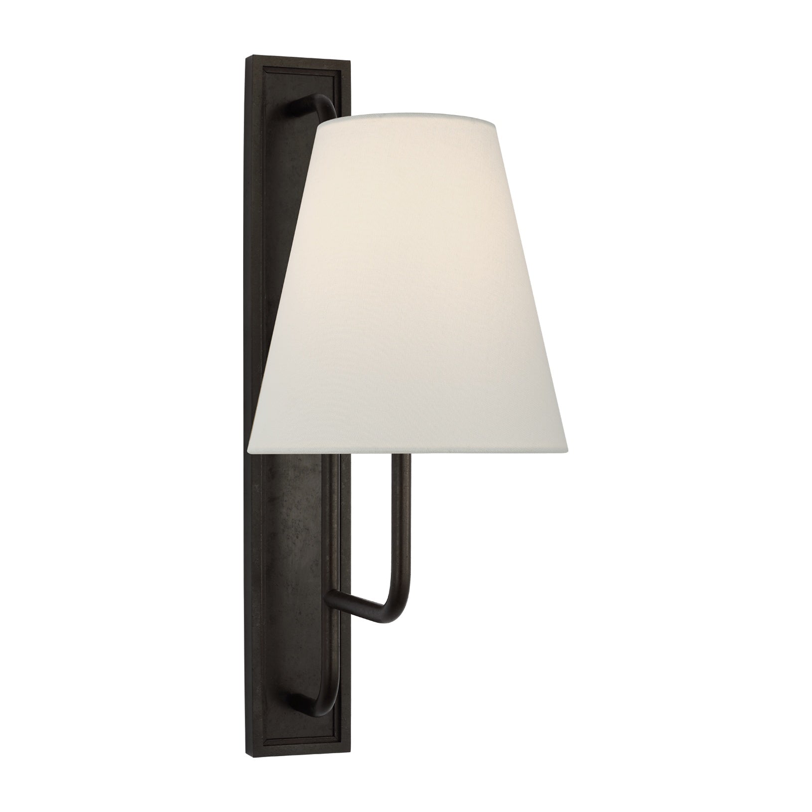 Rui Tall Sconce LIGHTING - sconce Visual Comfort - Signature Aged Iron 4.5" x 8" x 8.5" Linen