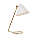 Laken Small Desk Lamp LIGHTING - table lamp Visual Comfort Hand-Rubbed Antique Brass and Natural Rattan
