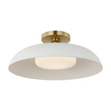 Cyrus 16" Flush Mount LIGHTING - flush mount Visual Comfort Hand-Rubbed Antique Brass and White
