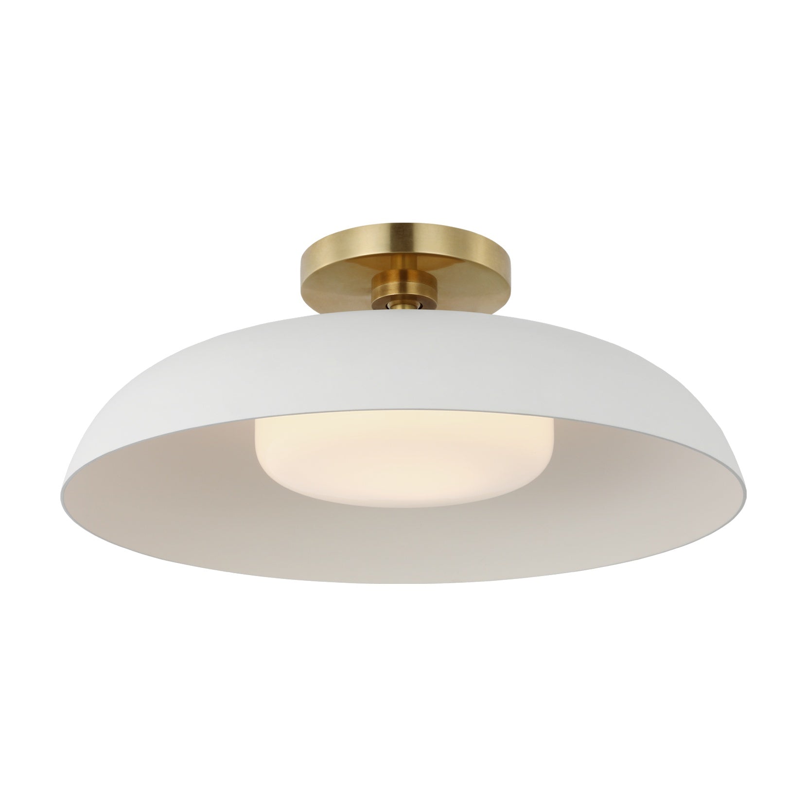 Cyrus 16" Flush Mount LIGHTING - flush mount Visual Comfort Hand-Rubbed Antique Brass and White