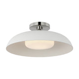 Cyrus 16" Flush Mount LIGHTING - flush mount Visual Comfort Polished Nickel and White