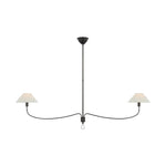 Griffin Grande Linear Chandelier LIGHTING - chandelier Visual Comfort Bronze and Chocolate Leather