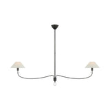 Griffin Grande Linear Chandelier LIGHTING - chandelier Visual Comfort Bronze and Chocolate Leather