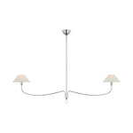 Griffin Grande Linear Chandelier LIGHTING - chandelier Visual Comfort Polished Nickel and Parchment Leather