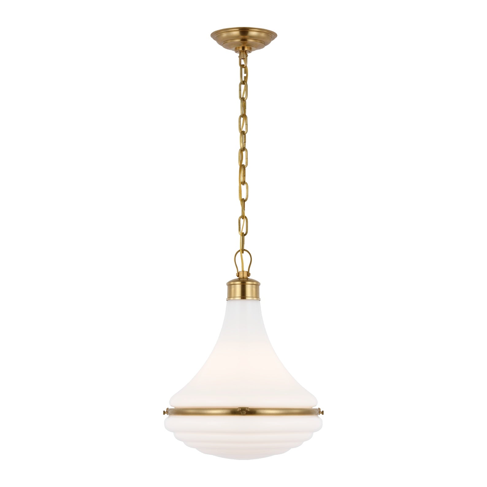 Wesley 15" Pendant LIGHTING - pendant Visual Comfort - Signature Hand-Rubbed Antique Brass