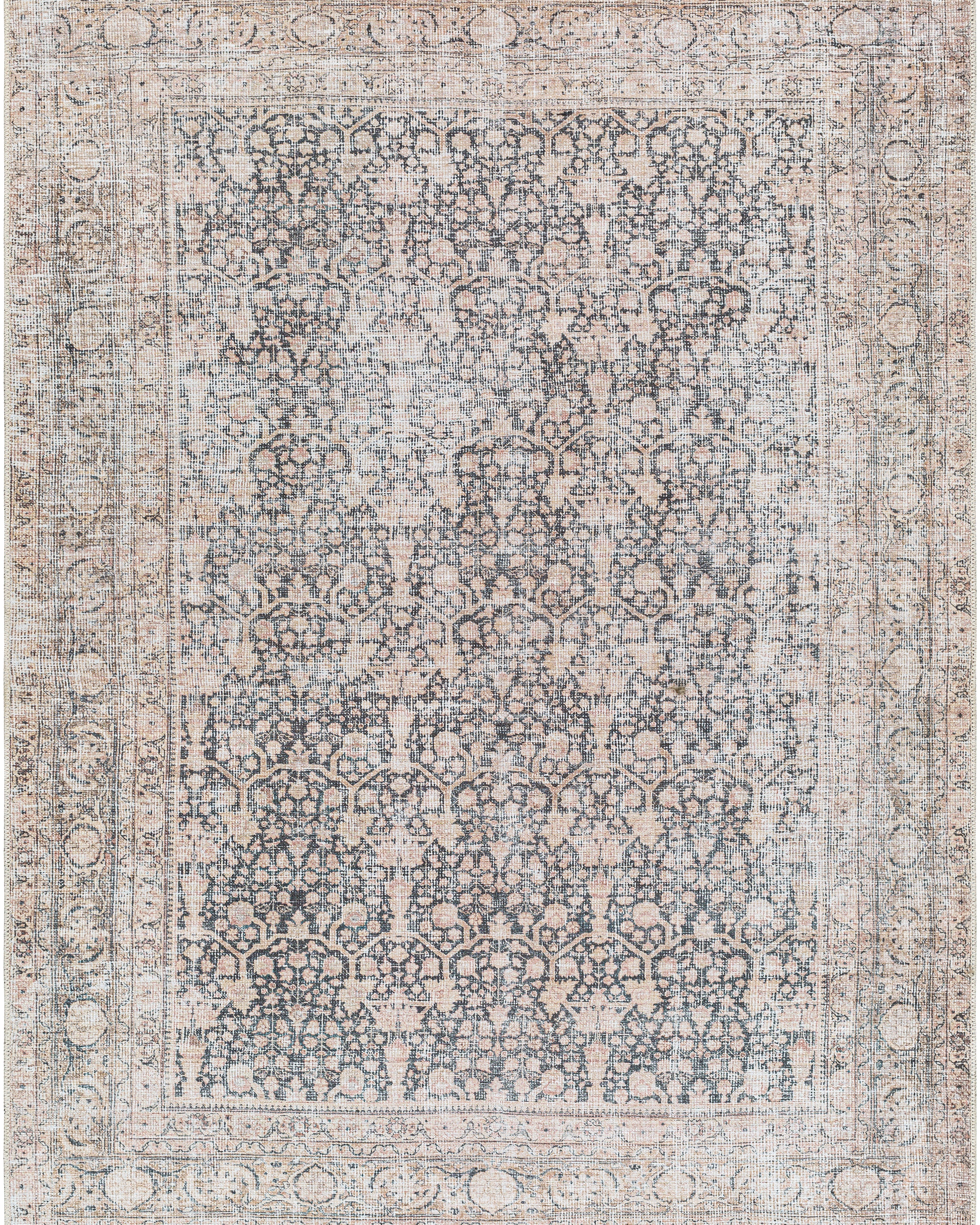 Aria Navy / Blush Washable Rug RUGS - synthetic Surya