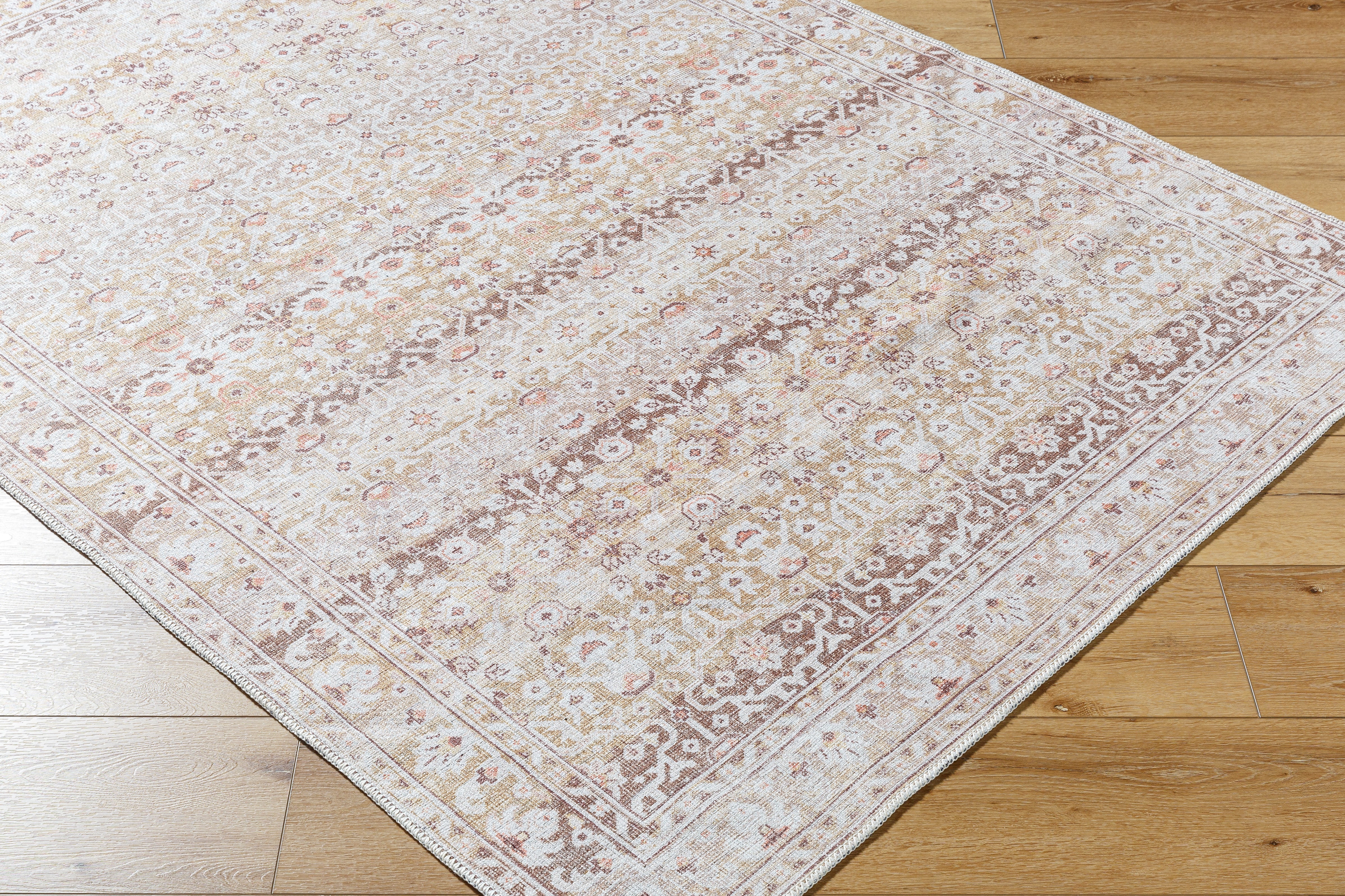 Aria Camel / Rust Washable Rug RUGS - synthetic Surya