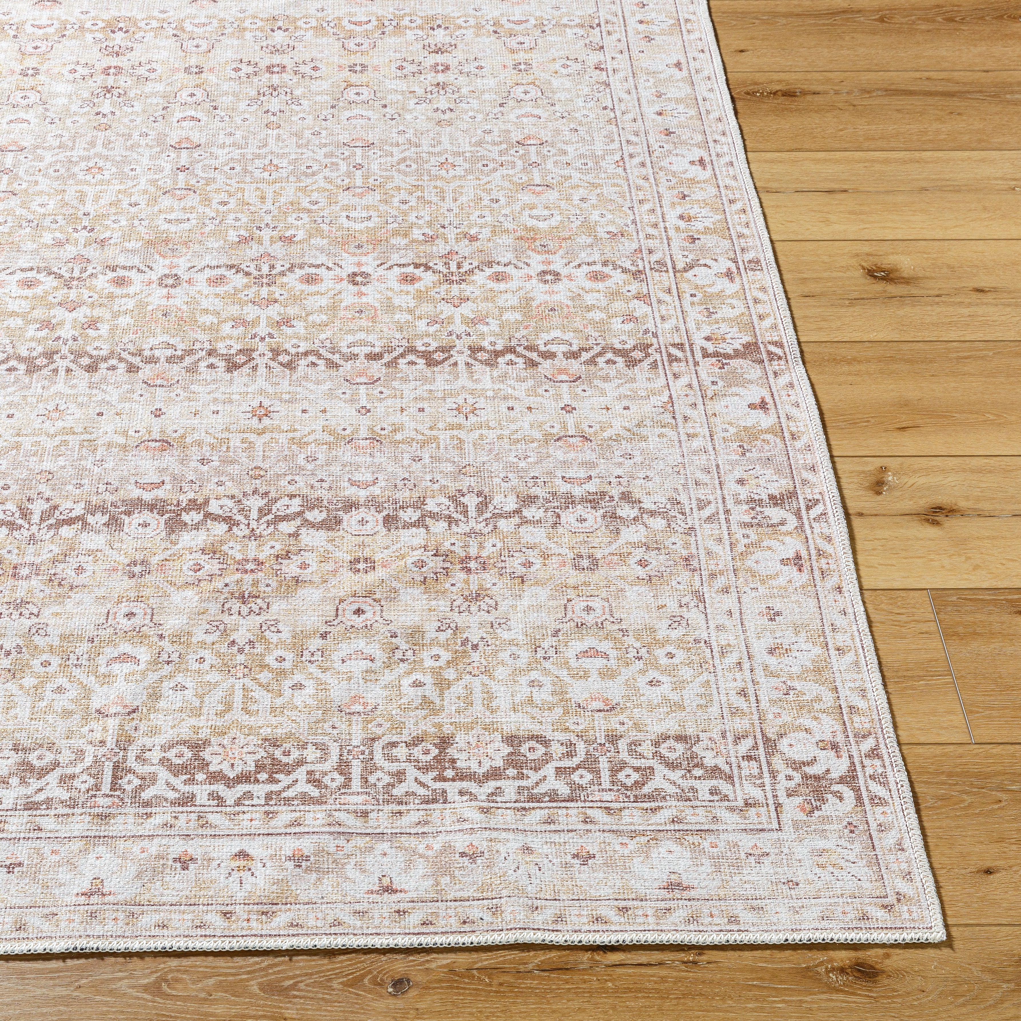 Aria Camel / Rust Washable Rug RUGS - synthetic Surya