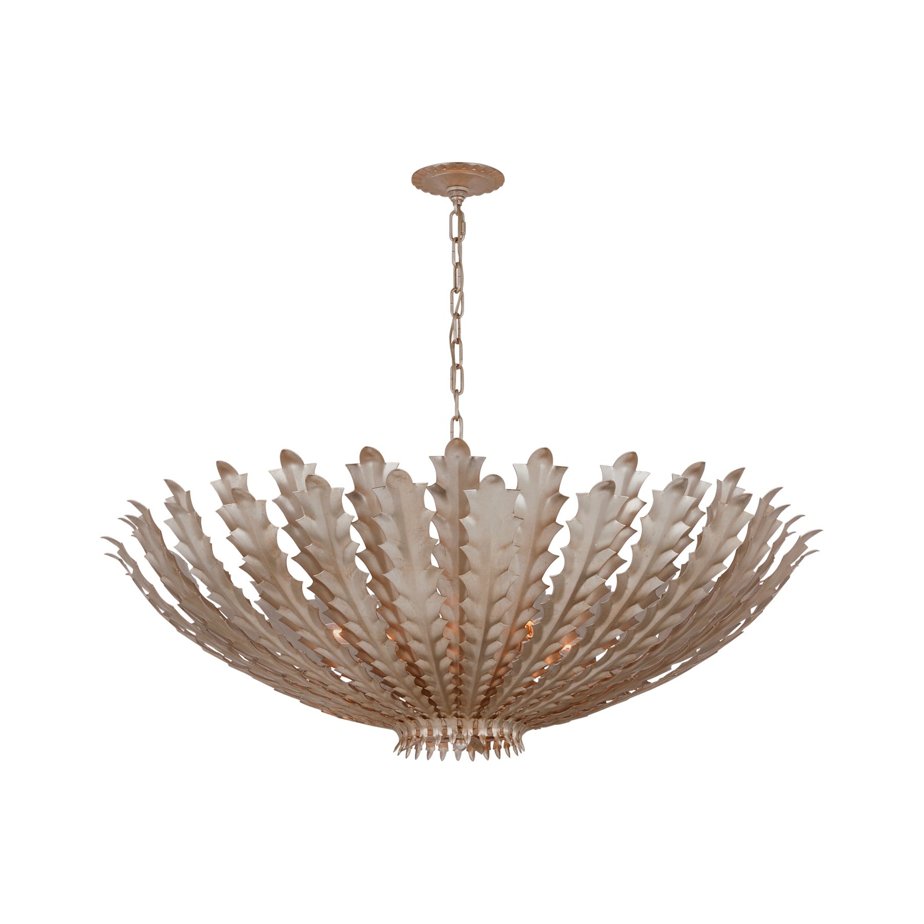 Hampton Extra Large Chandelier LIGHTING - chandelier Visual Comfort - Signature Burnished Silver Leaf