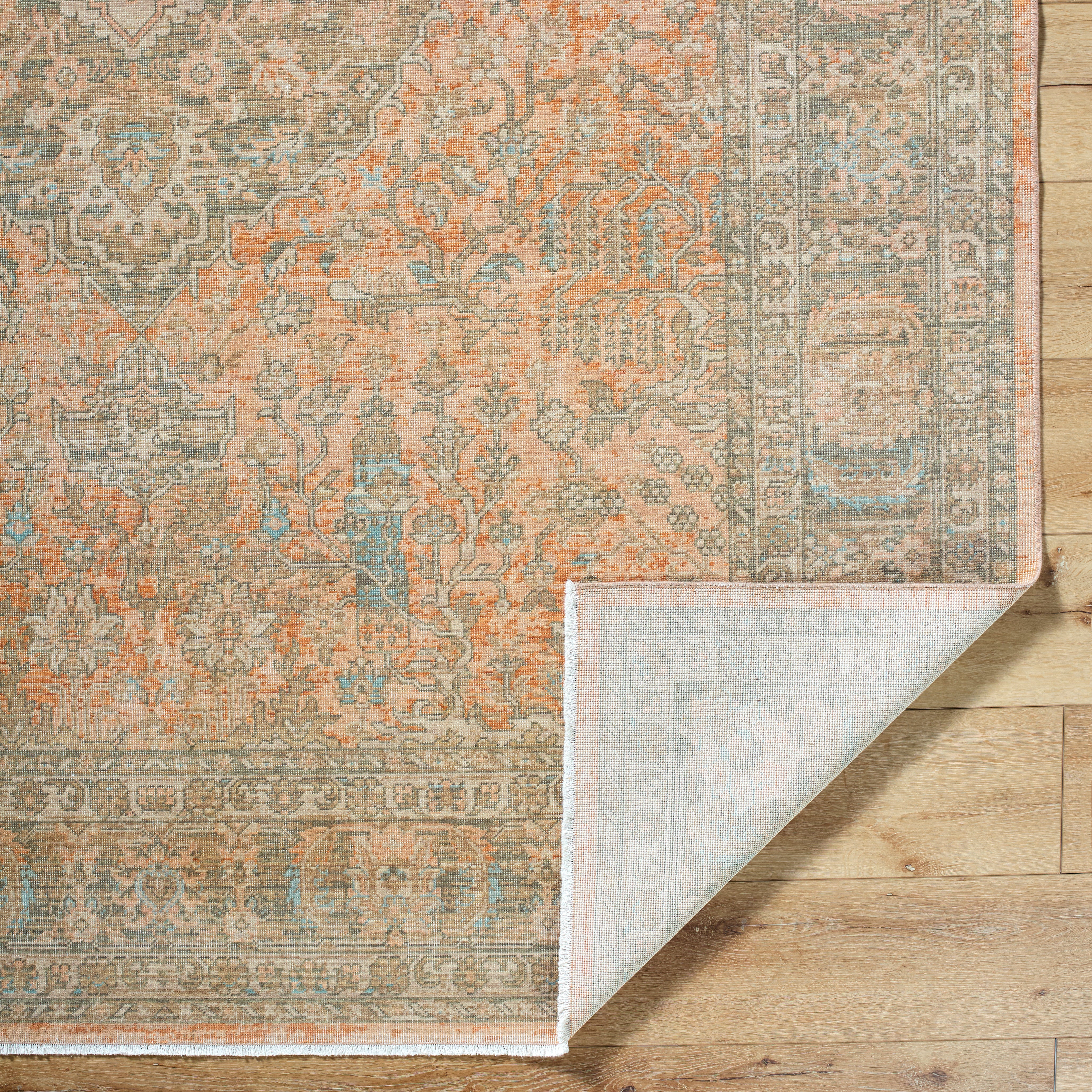 renaissance BORI-2301 Taupe, Light Beige, Tan, Dusty Coral, Denim Rug - Rug & Weave