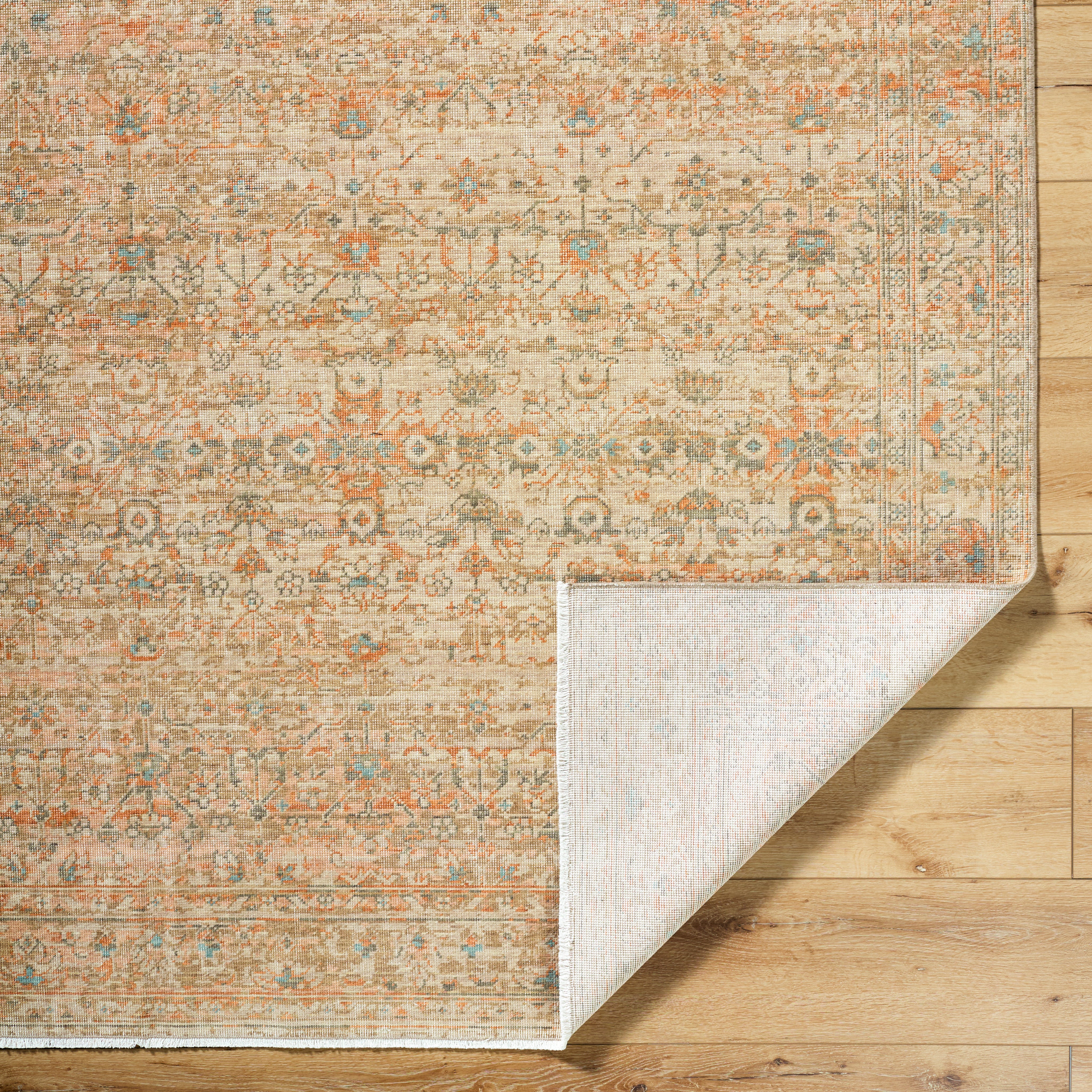 renaissance BORI-2307 Light Beige, Dusty Coral, Tan, Taupe, Denim Rug - Rug & Weave