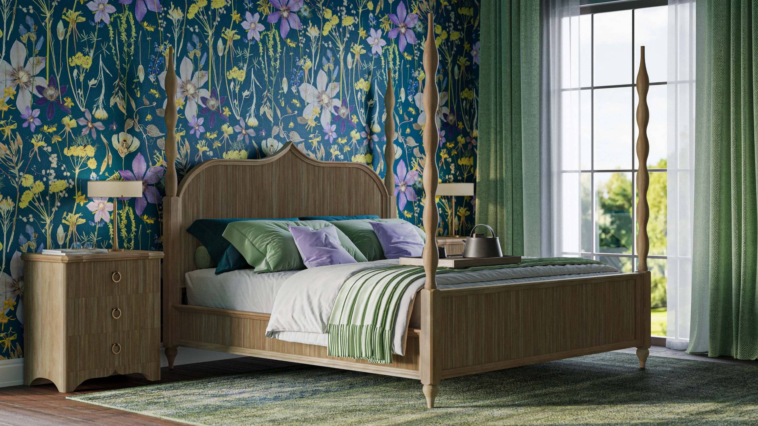 Brighton Wooden Back Bed FURNITURE - beds Bramble