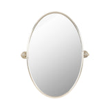 Brix Oval Silver Accent Mirror MIRROR - Accent Mirror Surya