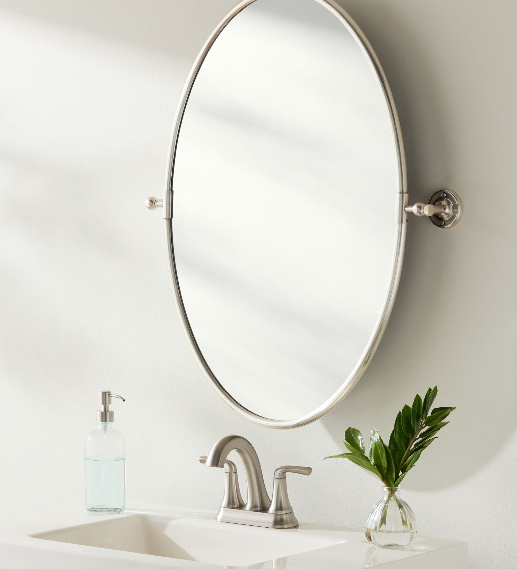 Brix Oval Silver Accent Mirror – view 2