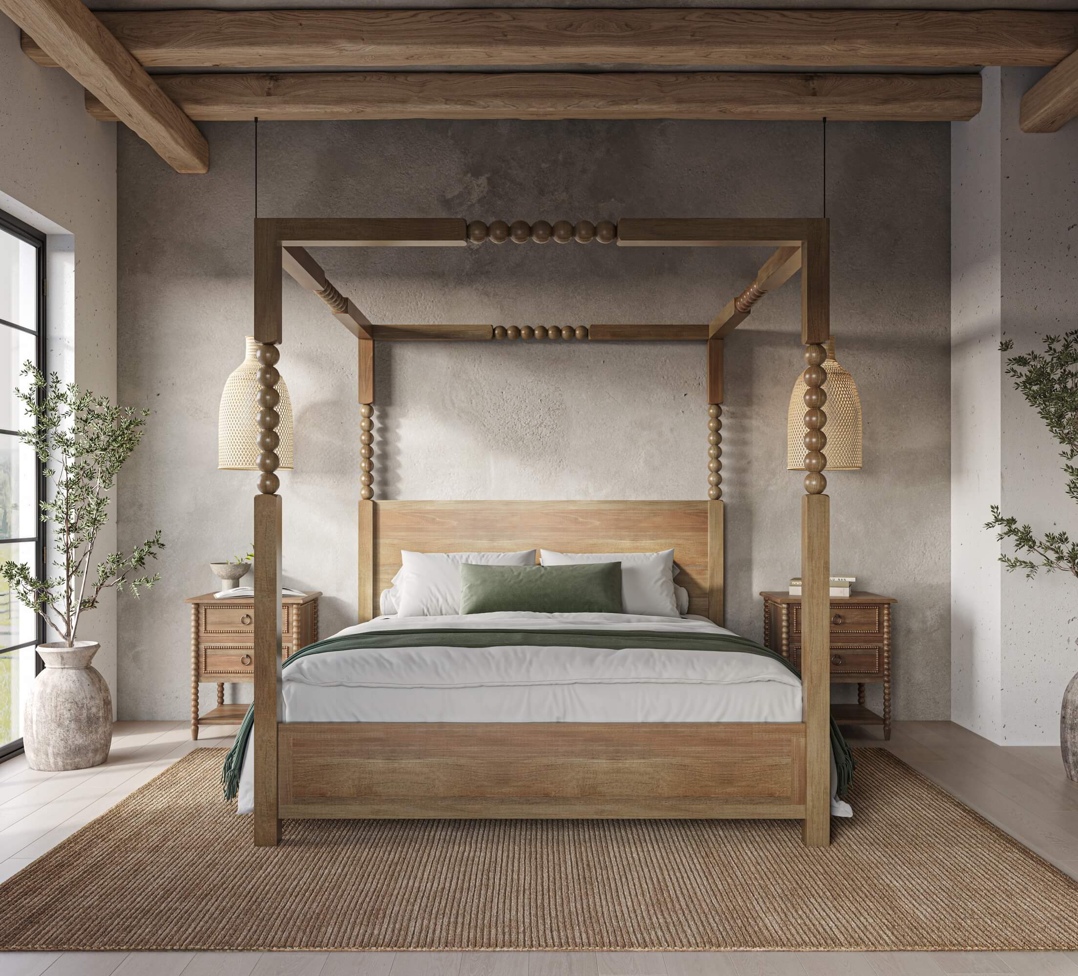 Cholet 2 Drawer Bedside Table FURNITURE - nightstand Bramble