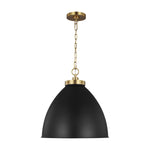 Wellfleet Large Dome Pendant LIGHTING - pendant Visual Comfort Midnight Black and Burnished Brass