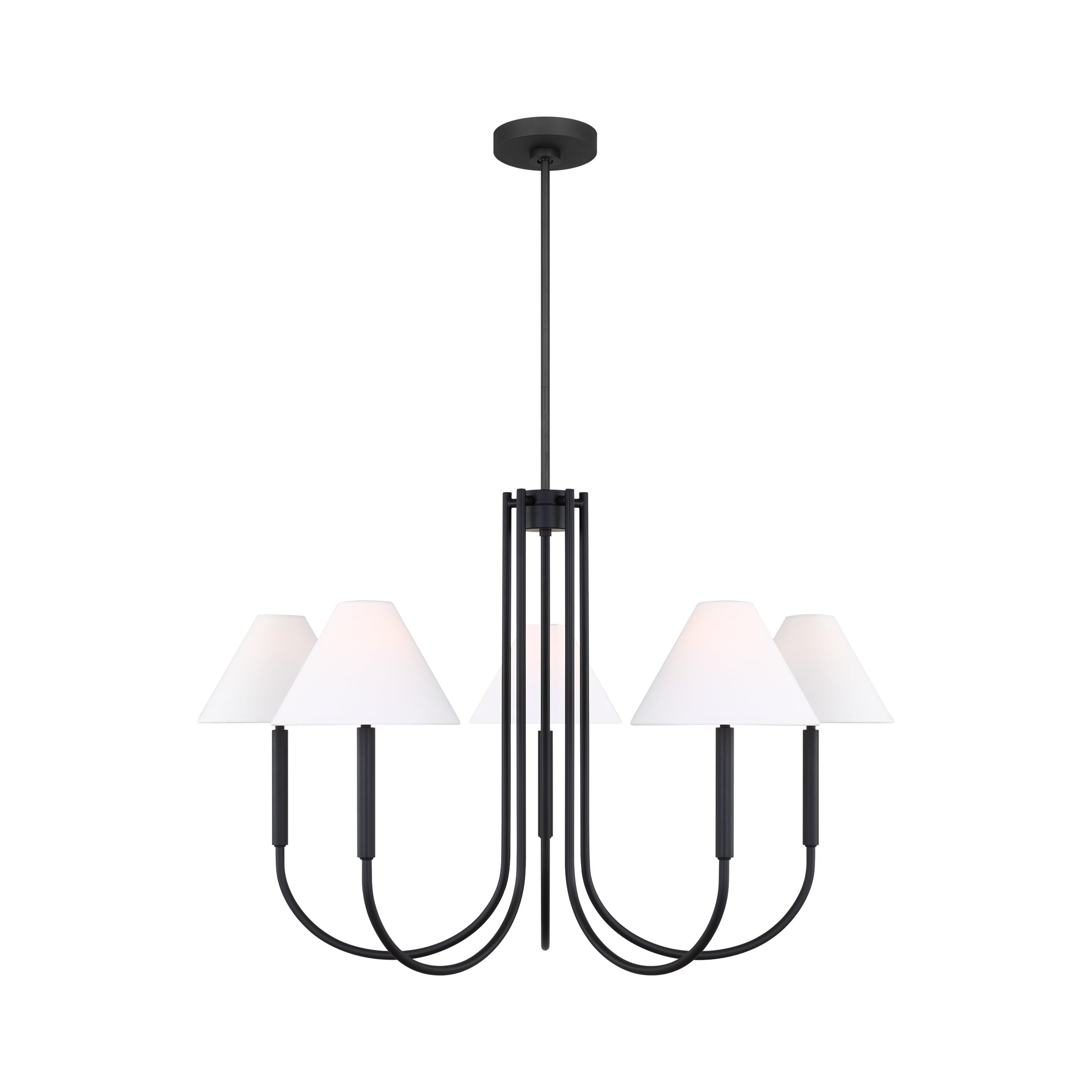Porteau Large Chandelier LIGHTING - chandelier Visual Comfort Midnight Black