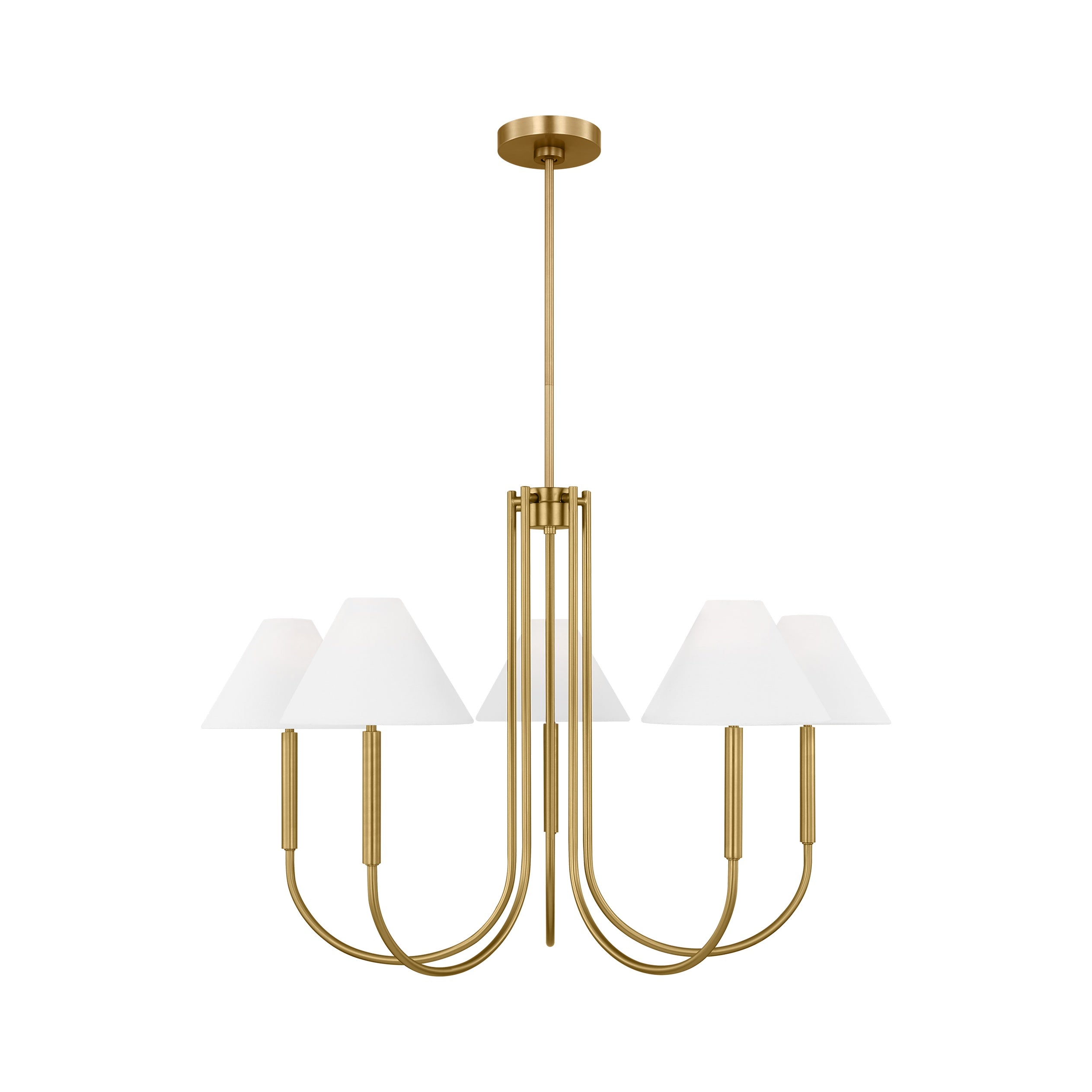 Porteau Large Chandelier LIGHTING - chandelier Visual Comfort Satin Brass
