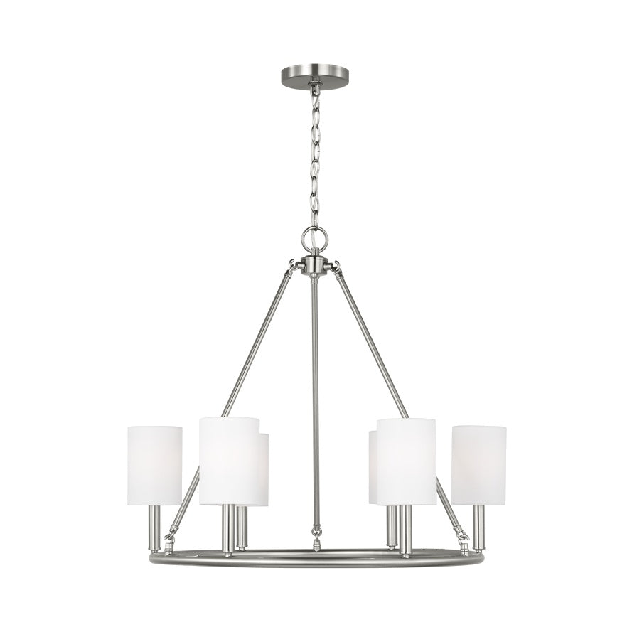 Egmont Large Chandelier LIGHTING - chandelier Visual Comfort - Studio Brushed Steel