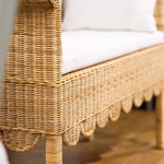 Newport Scalloped Bench FURNITURE - ottoman Bramble