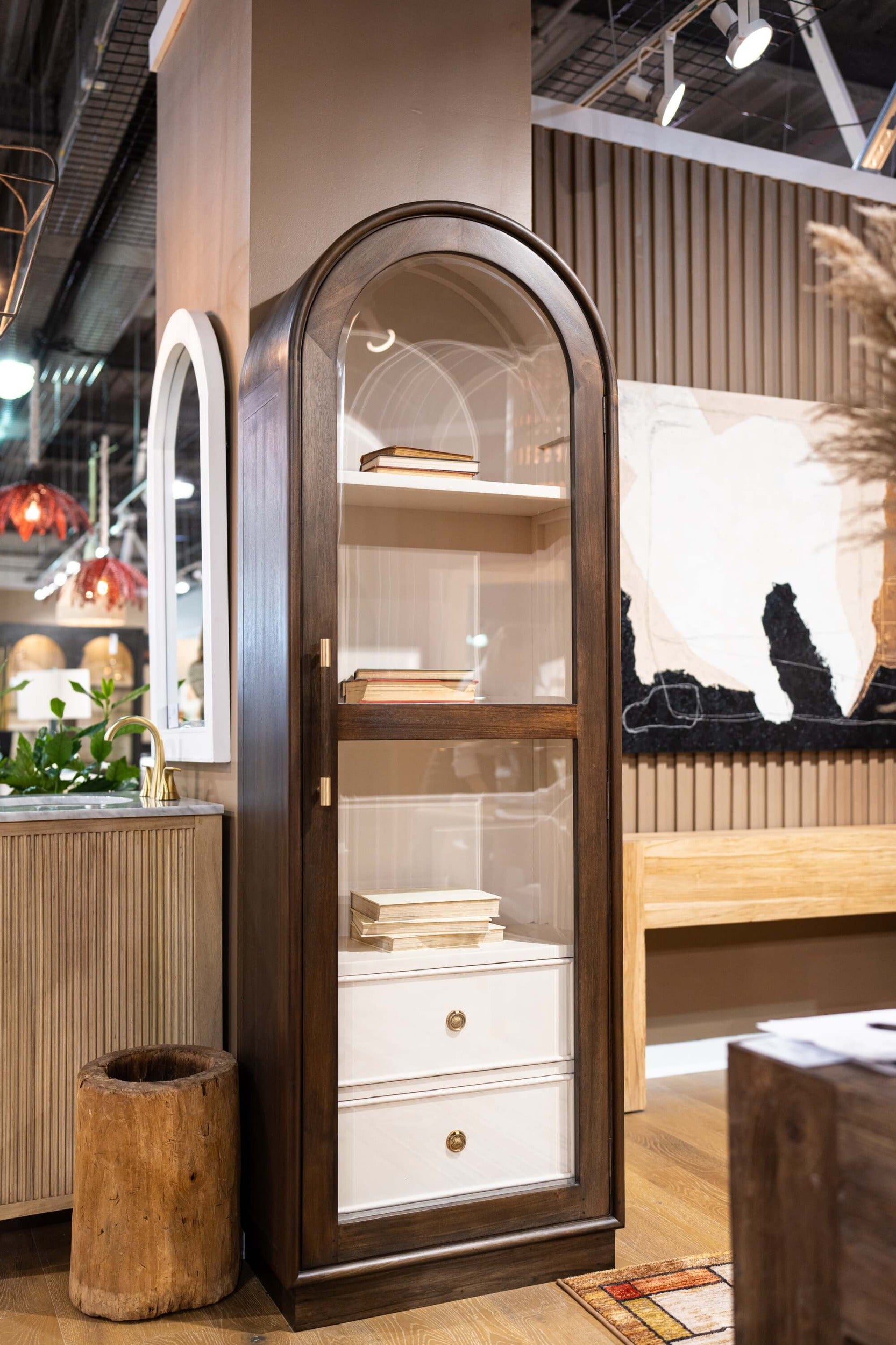 Vannes Single Door Display Cabinet FURNITURE - cabinet Bramble
