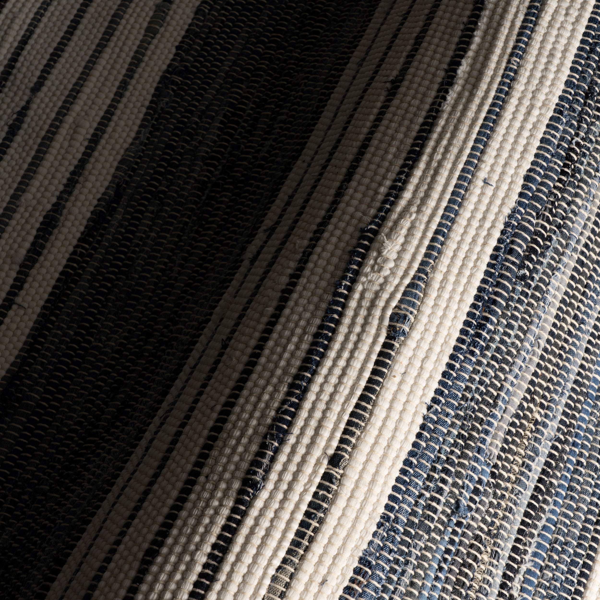 Diora Denim Bohemian Striped Rug RUGS - cotton Dash & Albert