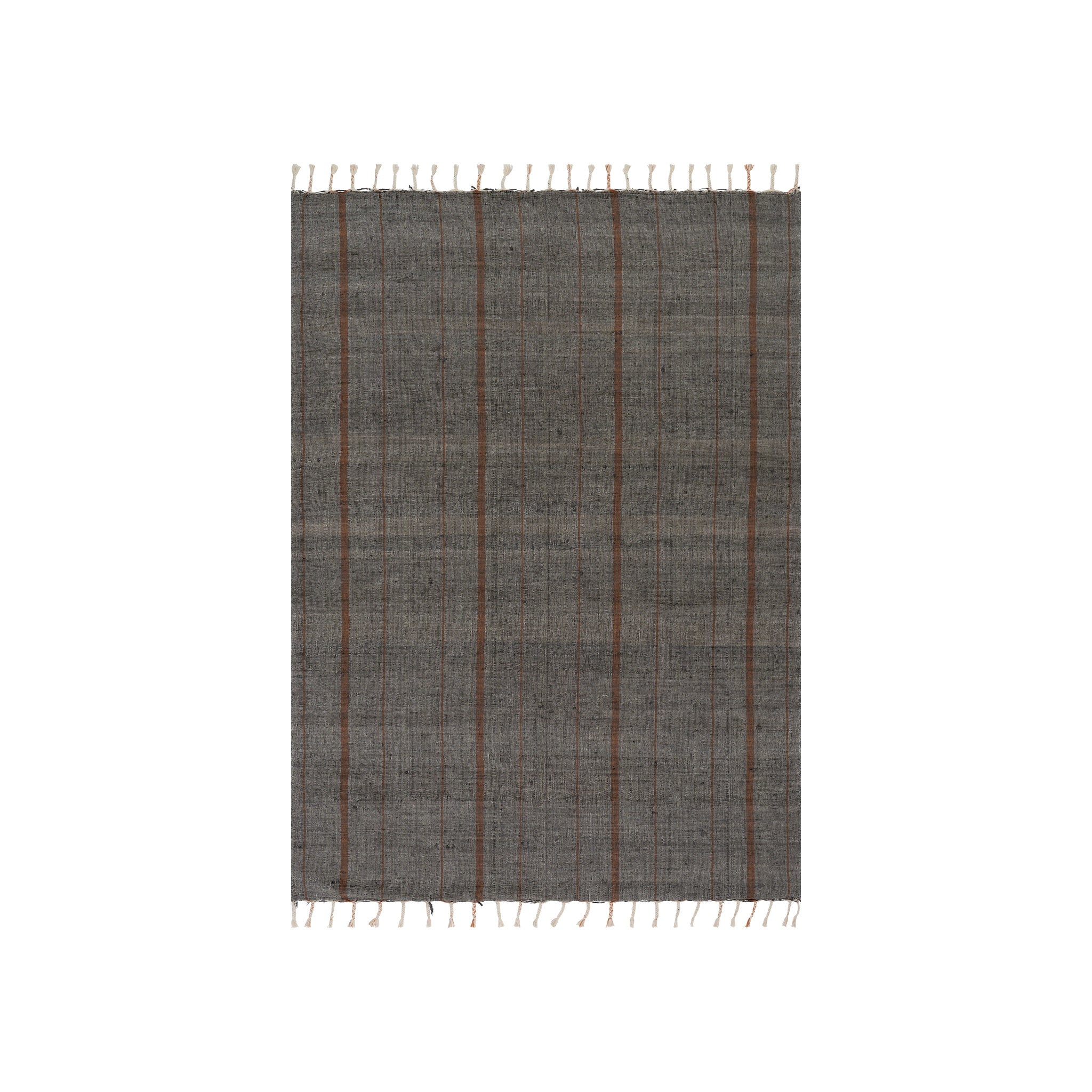 Nare Striped Handmade Cotton Rug RUGS - cotton Dash & Albert Grey 5' x 8'