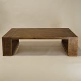 Redford Reclaimed Wood Coffee Table FURNITURE - coffee tables Hauer Market Heritage Brown
