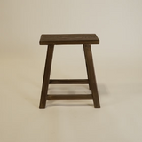 Daisy Reclaimed Elm Wood Accent Table/Stool 0-VINTAGE - stool Hauer Market Aged Brown