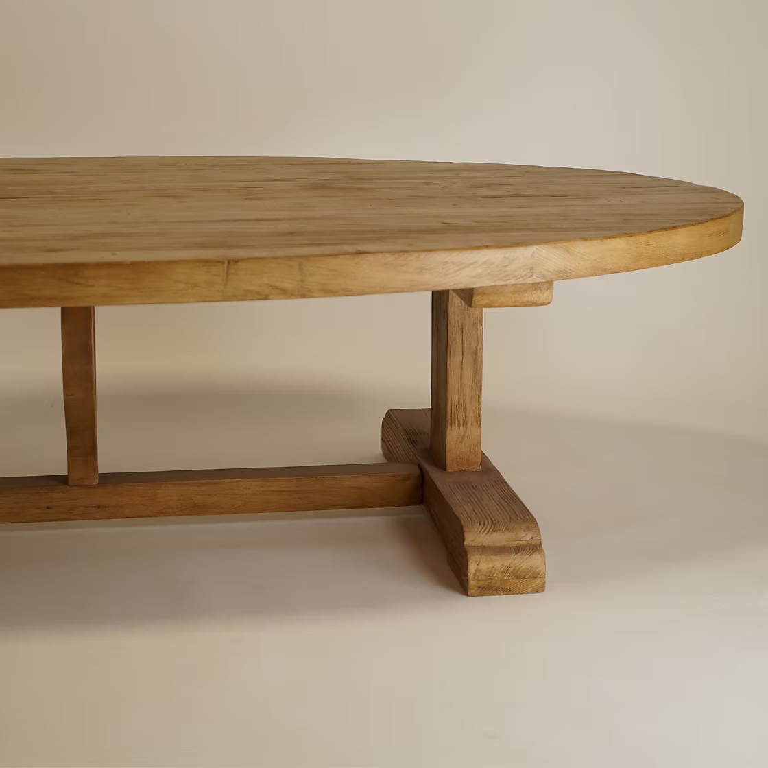 Evelyn Reclaimed Wood Oval Coffee Table 4 - a - FURNITURE - Coffee Table - Round Hauer Market