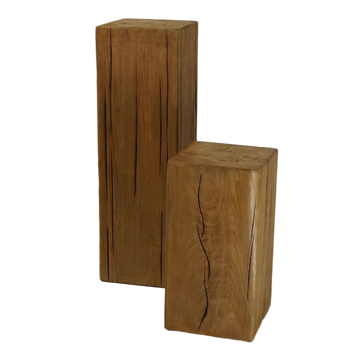 James Reclaimed Wood Pedestal FURNITURE - side tables Hauer Market