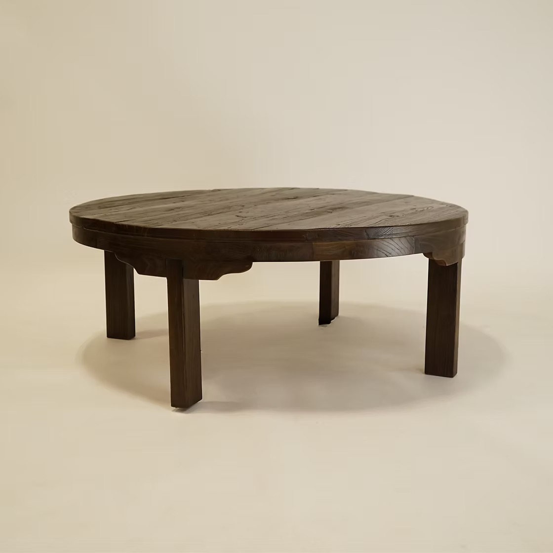 Freya Reclaimed Wood Coffee Table 4 - a - FURNITURE - Coffee Table - Round Hauer Market Aged Brown